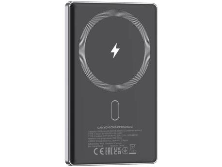 CANYON OnPower 505 slim Magnetic PowerBank baterija-punjač 5000 mAh Sivi (CNS-CPB505DG)