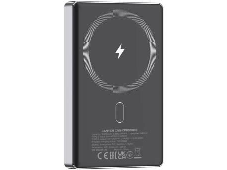 CANYON OnPower 510 slim Magnetic PowerBank baterija-punjač 10000 mAh Sivi (CNS-CPB510DG)