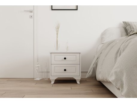 HANAH HOME Noćni ormarić mat bela bpoja Rb 058