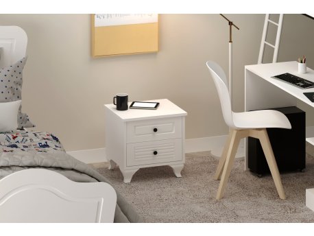 HANAH HOME Noćni ormarić mat bela boja Rb 118