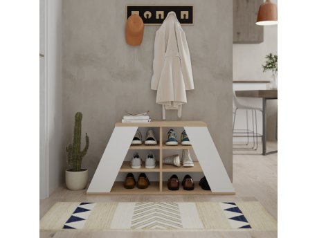HANAH HOME Ormar za cipele Pyramid Shoe Bench White