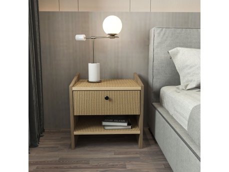 HANAH HOME Noćni ormarić Berlin Walnut Hazeran