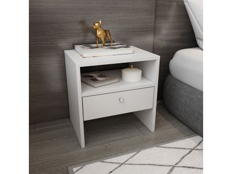 HANAH HOME Noćni ormarić Nova White