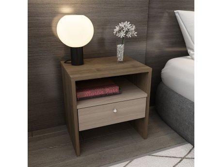 HANAH HOME Noćni ormarić Nova Walnut Cordoba