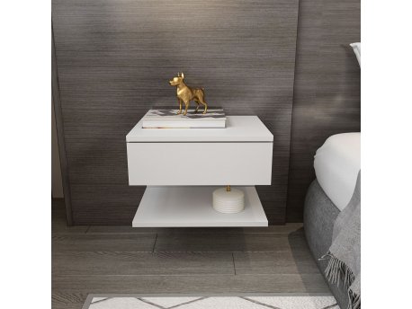 HANAH HOME Noćni ormarić Vivid White