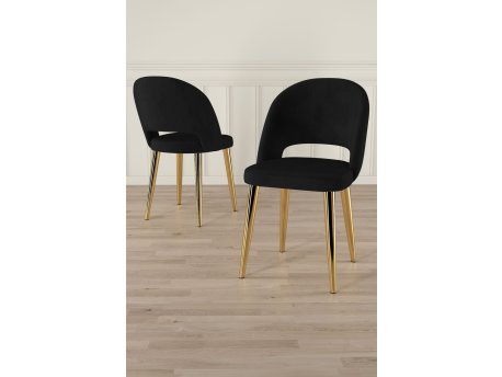 HANAH HOME Set stolica (6 komada) Pane Black Gold