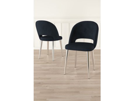 HANAH HOME Set stolica (6 komada) Pane Anthracite Chrome