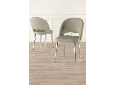 HANAH HOME Set stolica (6 komada) Pane Cream Chrome
