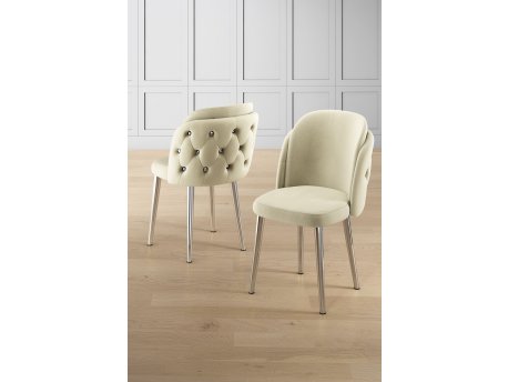 HANAH HOME Set stolica (6 komada) Axle Cream Chrome