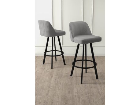 HANAH HOME Set barskih stolica (6 komada) Atex Grey Black