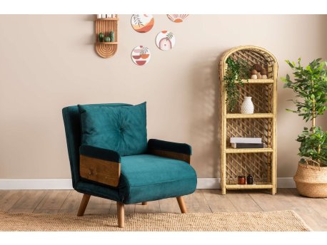 Atelier del Sofa Sofa-krevet sa 1 sedeljkom Cosmo Single Petrol Green