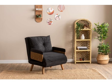 Atelier del Sofa Sofa-krevet sa 1 sedeljkom Cosmo Single Black