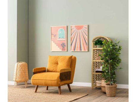 Atelier del Sofa Sofa-krevet sa 1 sedaljkom Cosmo Single Bohemian Mustard