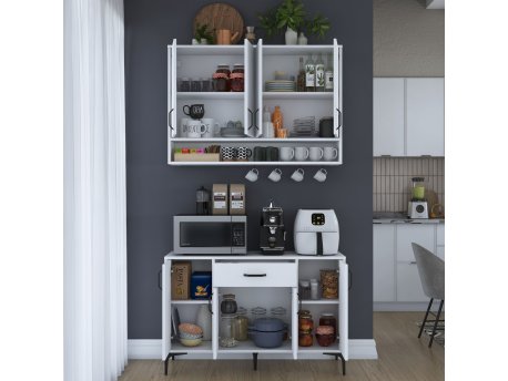 HANAH HOME Coffee polica bele boje JE205 3824