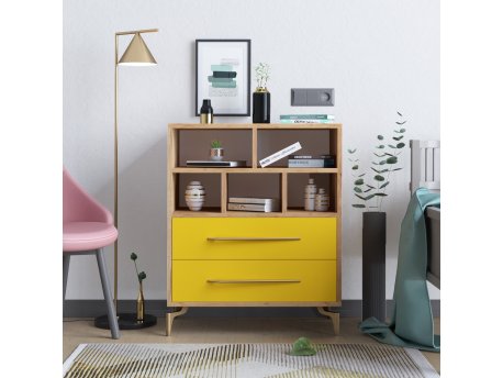 HANAH HOME Komoda Zlato Hrast boja Alba