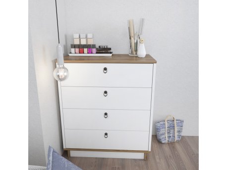 HANAH HOME Komoda Sahra White Walnut