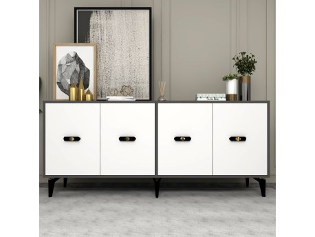 HANAH HOME Komoda Fly Anthracite White