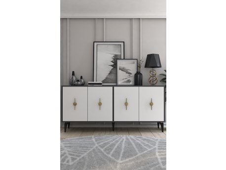 HANAH HOME Komoda Figora Anthracite White