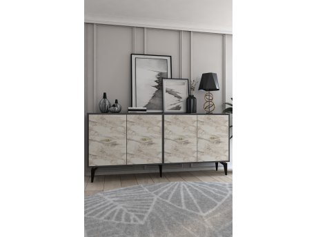 HANAH HOME Komoda Sinta Anthracite Ephesus Marble