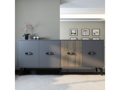 HANAH HOME Komoda Cherry Anthracite Walnut