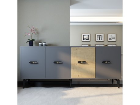 HANAH HOME Komoda Cherry Anthracite Sapphire Oak