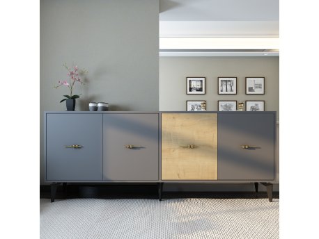 HANAH HOME Komoda Verry Anthracite Sapphire Oak