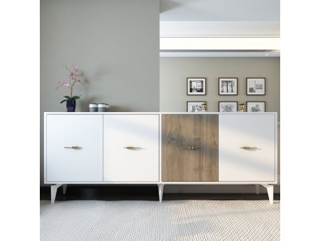 HANAH HOME Komoda Verry White Walnut