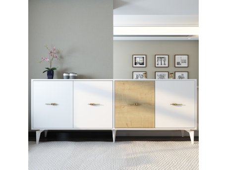 HANAH HOME Komoda Verry White Sapphire Oak