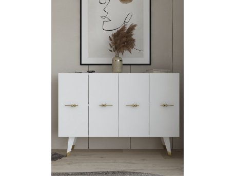 HANAH HOME Komoda Quart Salkım Gold White