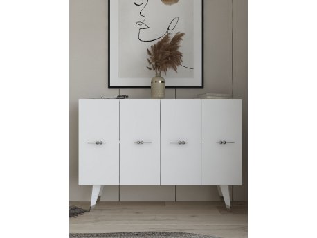 HANAH HOME Komoda Quart Salkım Silver White