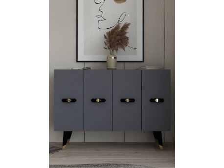 HANAH HOME Komoda Quart V Gold Anthracite