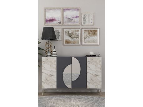 HANAH HOME Komoda Afra KM120 Anthracite Silver