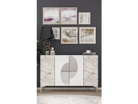 HANAH HOME Komoda Afra KM120 White Silver