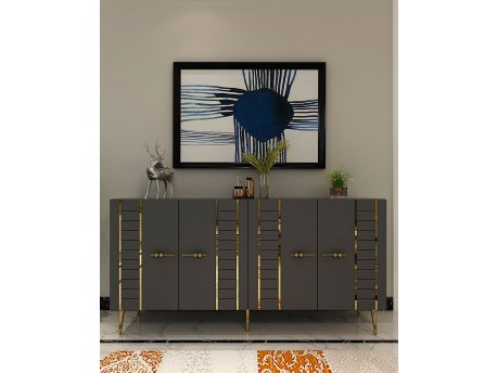 HANAH HOME Komoda Imre Anthracite Gold