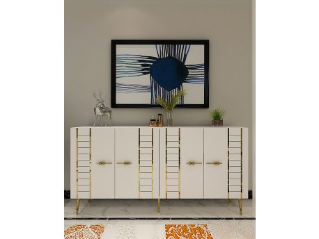 HANAH HOME Komoda Imre White Gold