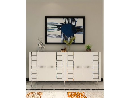 HANAH HOME Komoda Imre White Silver