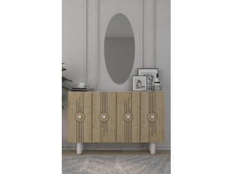 HANAH HOME Komoda Fraud Bohem KM120 White Sapphire Oak