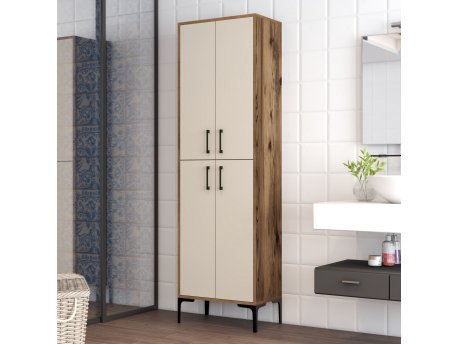 HANAH HOME Višenamenska polica Berlin A Walnut Cream