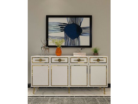 HANAH HOME Komoda Belly KB150 White Gold