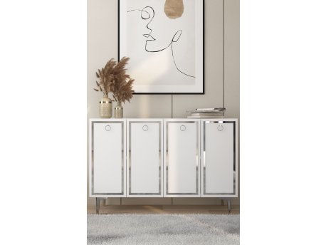 HANAH HOME Komoda Wolly KM120 White Silver