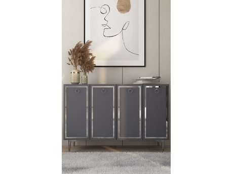 HANAH HOME Komoda Wolly KM120 Anthracite Silver
