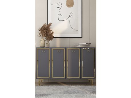 HANAH HOME Komoda Wolly KM120 Anthracite Gold