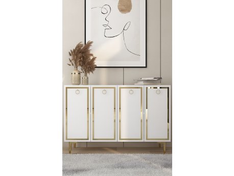 HANAH HOME Komoda Wolly KM120 White Gold
