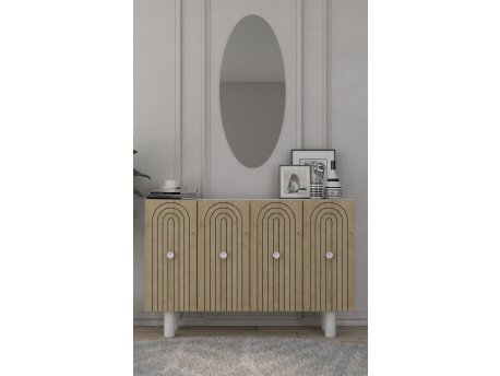 HANAH HOME Komoda Woise Bohem KM120 White Sapphire Oak