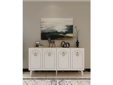 HANAH HOME Komoda Violet Sapphire Oak White