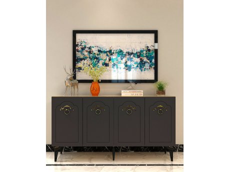 HANAH HOME Komoda Violet Sapphire Oak Anthracite