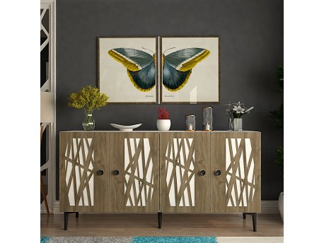 HANAH HOME Komoda Resta White Walnut