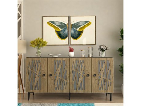 HANAH HOME Komoda Resta Anthracite Walnut
