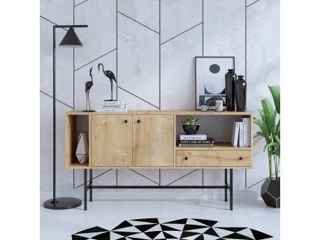 HANAH HOME Komoda Freya Sapphire Oak Black