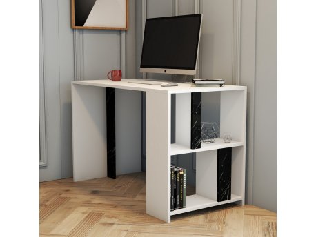 HANAH HOME Radni sto Lima White Black Marble